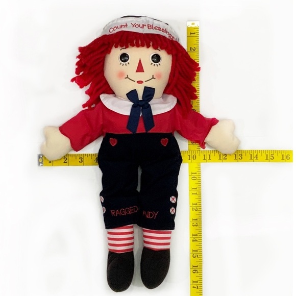 Raggedy Andy Count Your Blessings Embroidered Plush Retro Rag Doll Doll 17 Inch - Picture 12 of 16